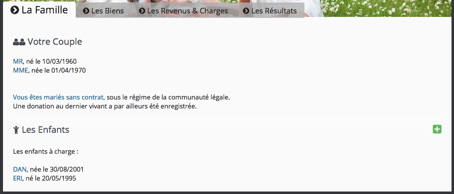 Indiquez votre situation familiale